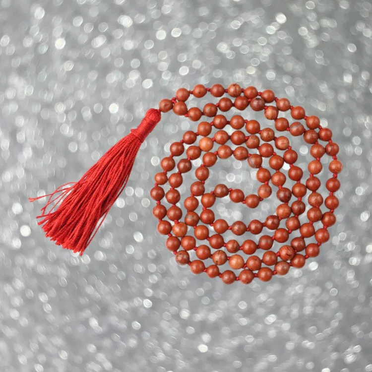 Natural Red Jasper Mala 